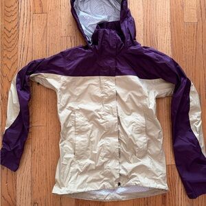 Marmot Purple and Cream Hooded Jacket with Patterned Lining